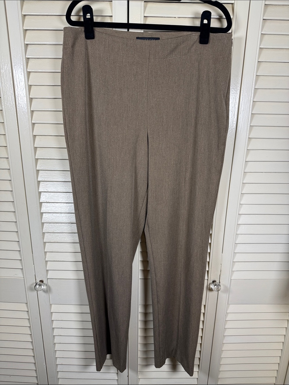 Talbots Womens Taupe Tan Side Zip Straight Leg Slacks Size 12
